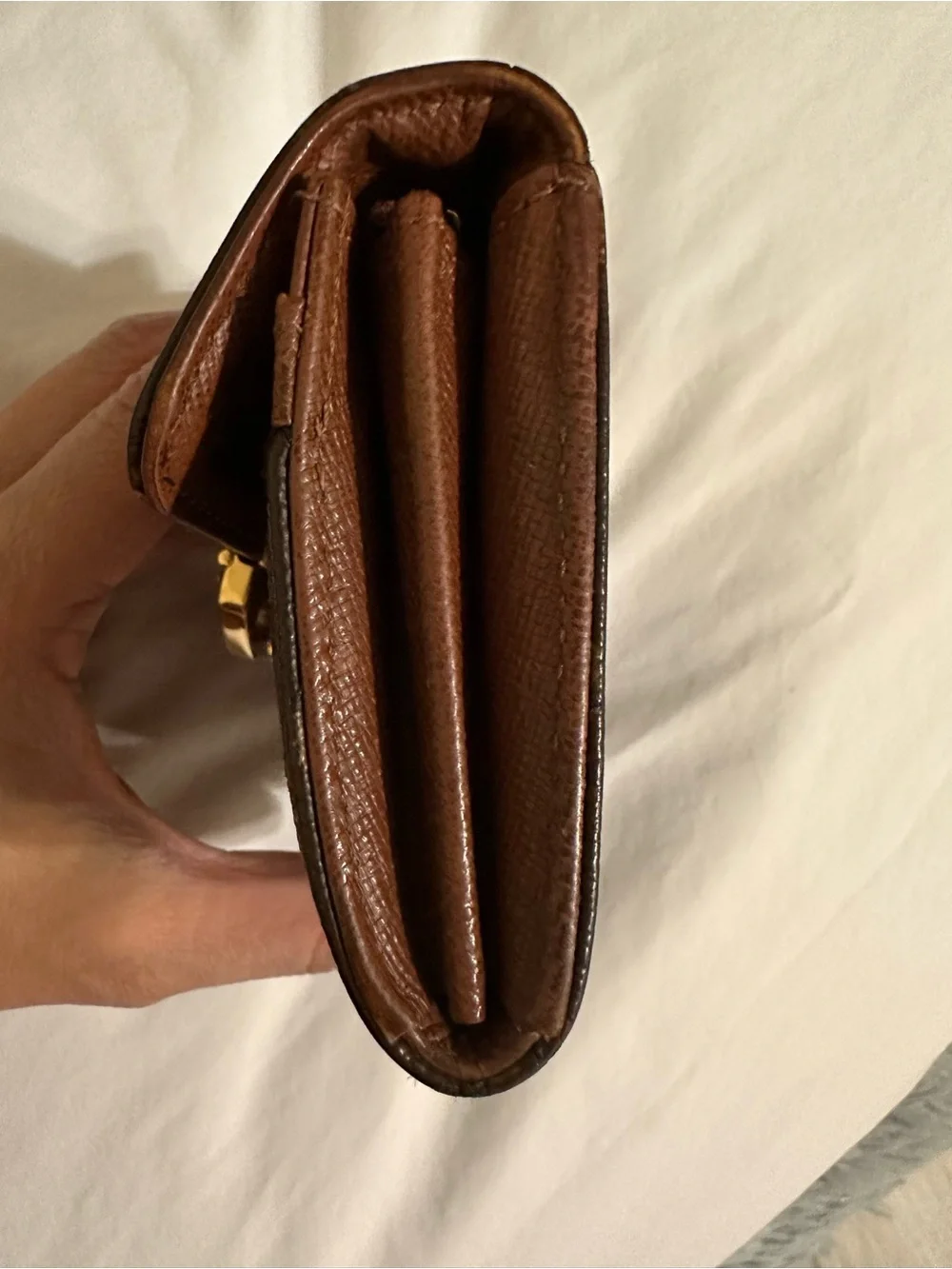 Louis Vuitton Monogram Small Compact Lock Portefeuille Bifold Wallet